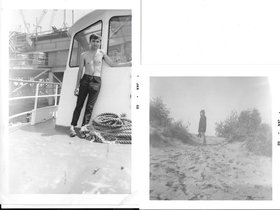 1967 Summer - Dave on boat, Mary at Terry Andrae Park.jpg